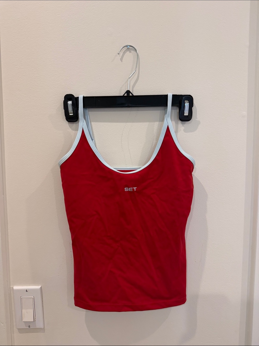 SET Active Red Camisole with White Contrast Trim